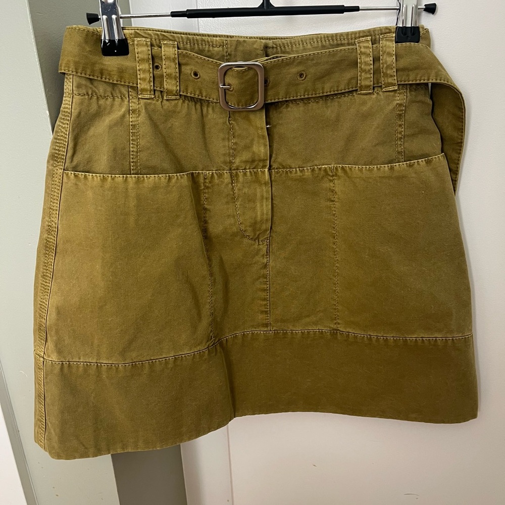 Proenza Schouler White Label Olive Utility Mini Skirt with Belt - Size 0
